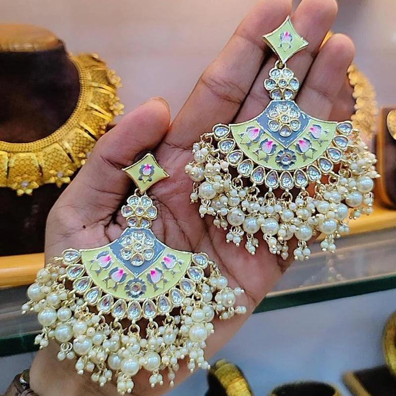 Manisha Jewellery Gold Plated Meenakari Dangler Earrings