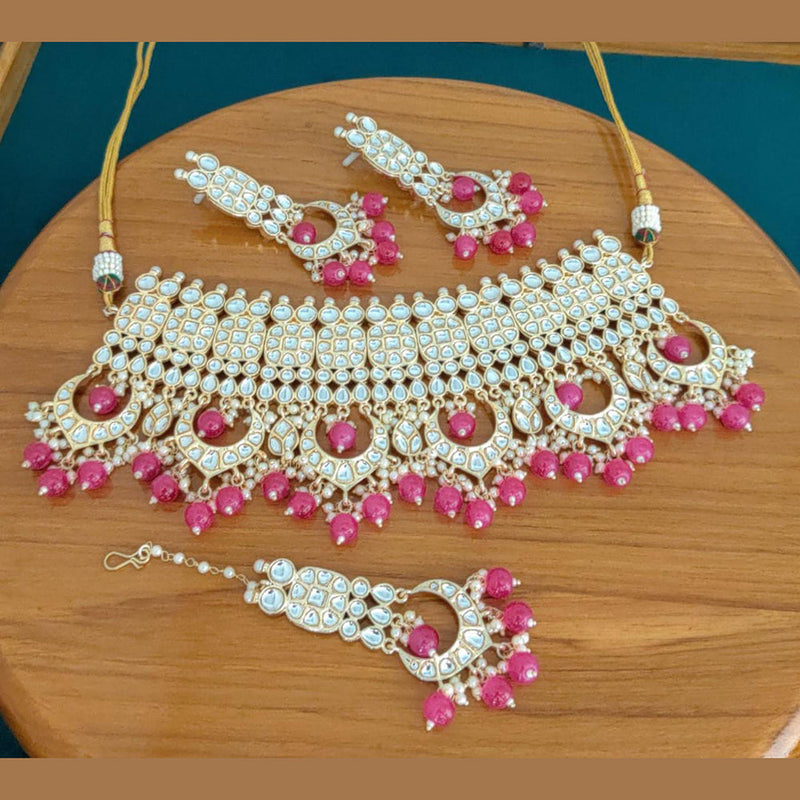 Manisha Jewellery Gold Plated Kundan Stone  Necklace Set