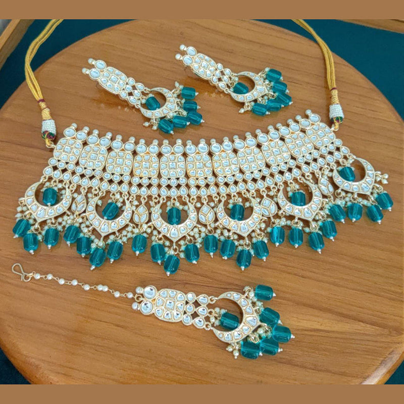 Manisha Jewellery Gold Plated Kundan Stone  Necklace Set