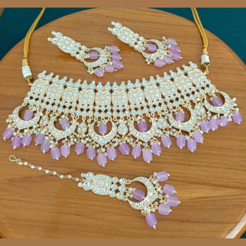 Manisha Jewellery Gold Plated Kundan Stone  Necklace Set