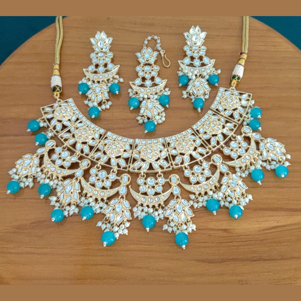 Manisha Jewellery Gold Plated Kundan Stone  Necklace Set