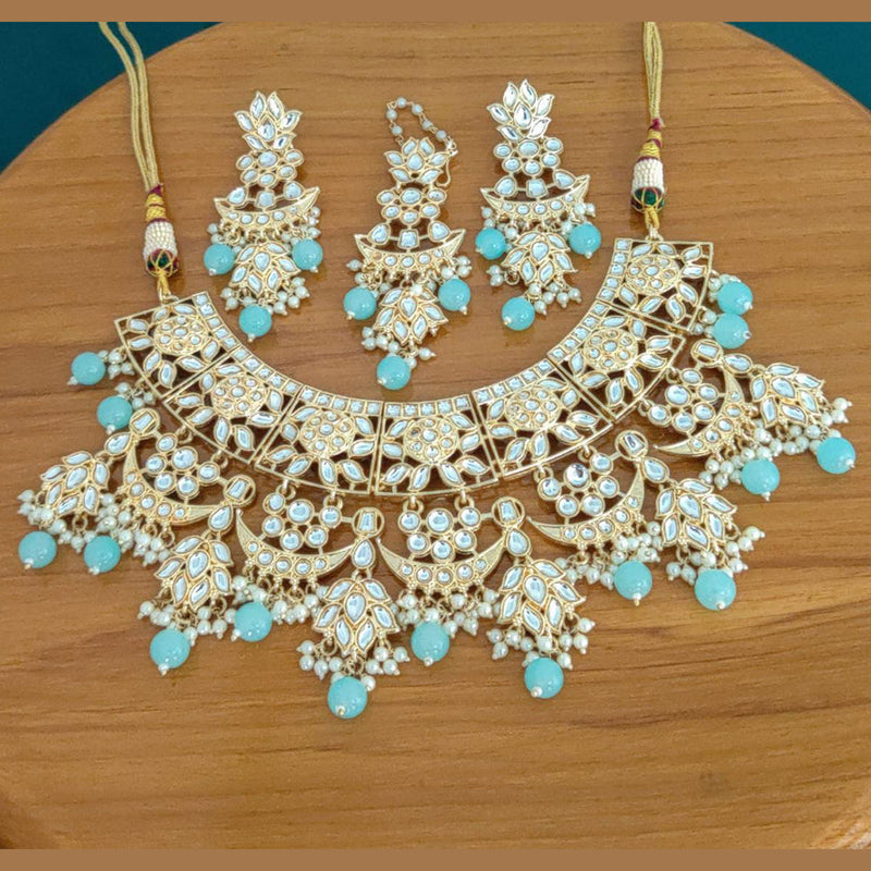 Manisha Jewellery Gold Plated Kundan Stone  Necklace Set