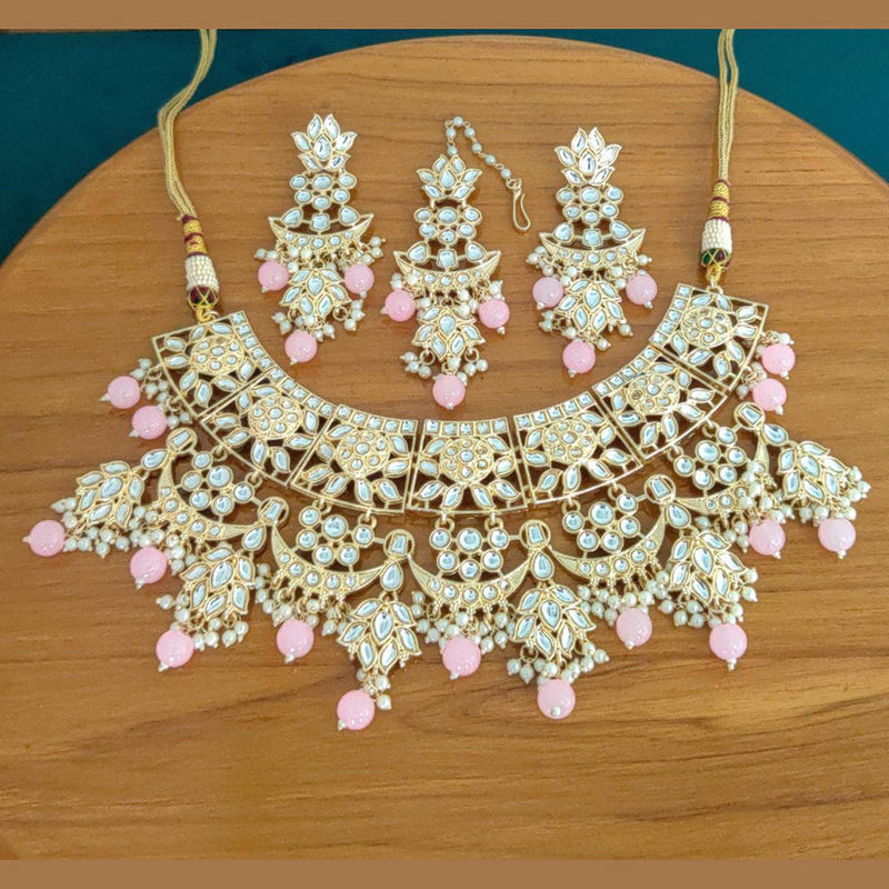 Manisha Jewellery Gold Plated Kundan Stone  Necklace Set