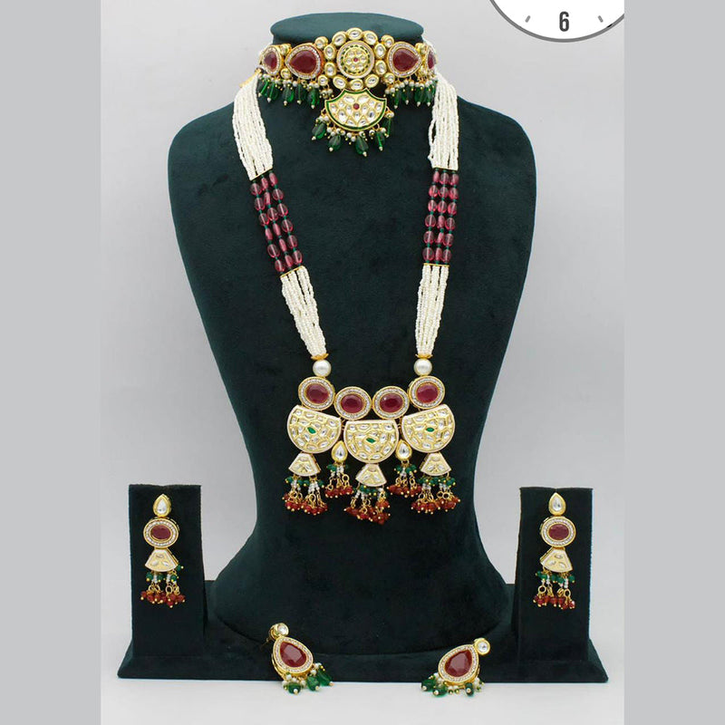 Manisha Jewellery Gold Plated Double Necklace Set