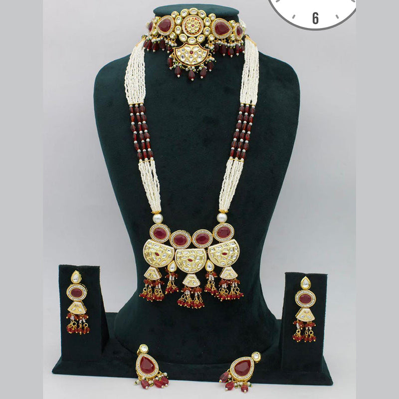 Manisha Jewellery Gold Plated Double Necklace Set