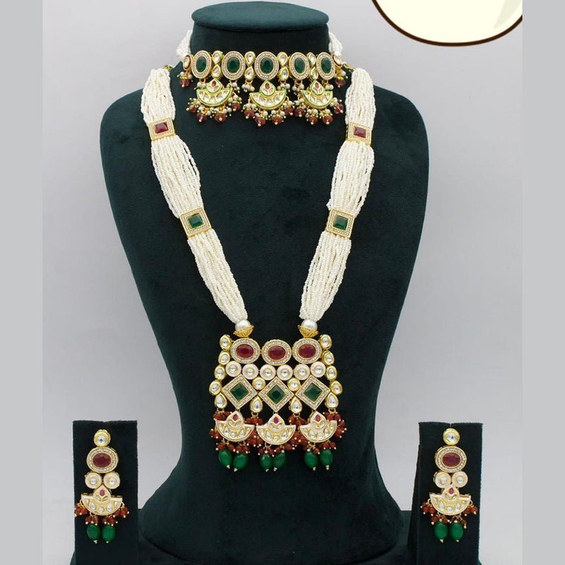 Manisha Jewellery Gold Plated Double Necklace Set