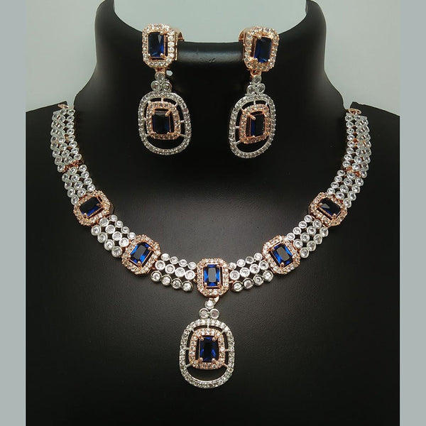 Manisha Jewellery 2 tone Plated AD Stone Necklace Set