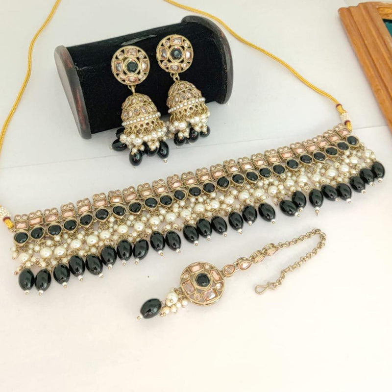 Manisha Jewellery Gold Plated Beads Choker Ncklace Set