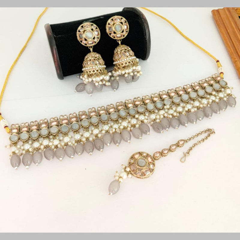 Manisha Jewellery Gold Plated Beads Choker Ncklace Set