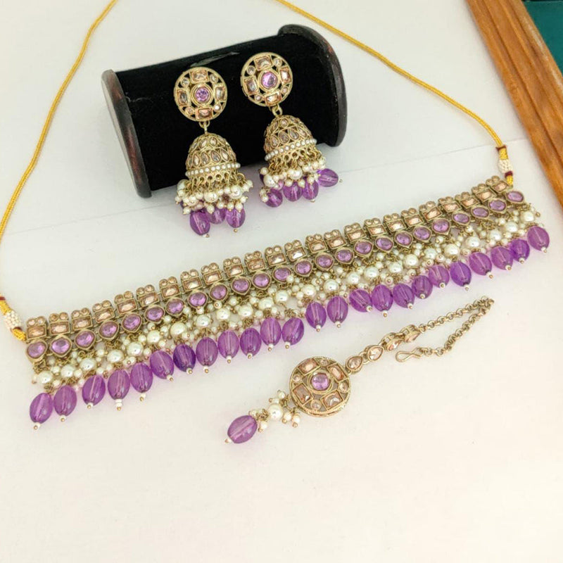 Manisha Jewellery Gold Plated Beads Choker Ncklace Set