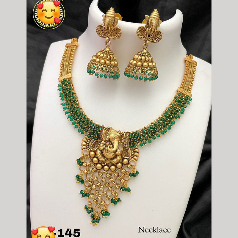 Manisha Jewellery Gold Plated Temple Necklace Set