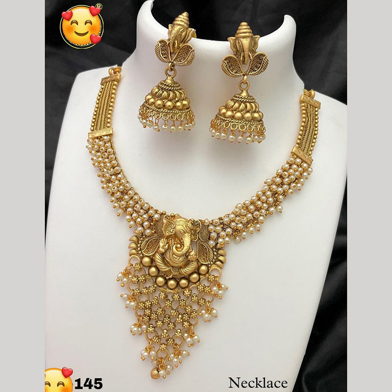 Manisha Jewellery Gold Plated Temple Necklace Set