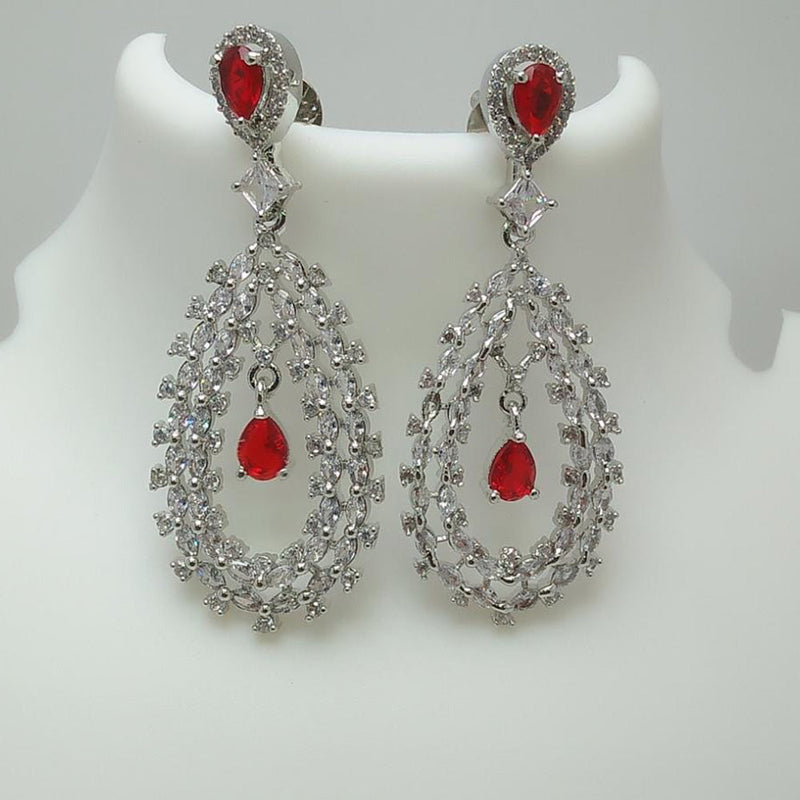 Manisha Jewellery Silver Plated AD Stone Dangler Earrings