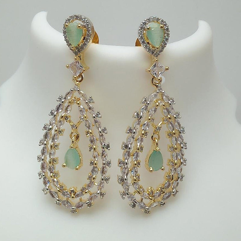 Manisha Jewellery 2 Tone Plated AD Stone Dangler Earrings