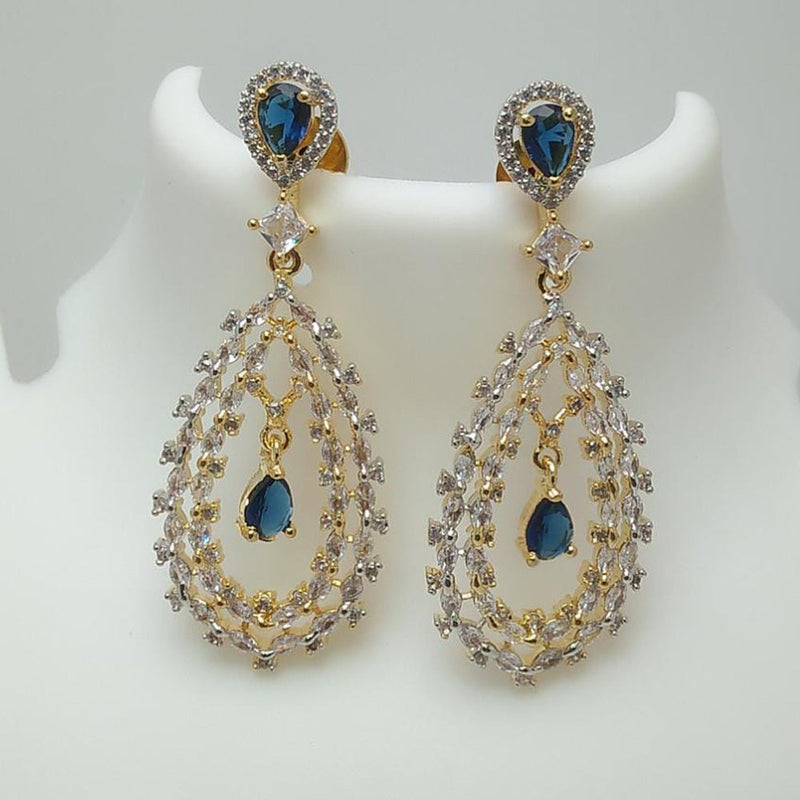 Manisha Jewellery 2 Tone Plated AD Stone Dangler Earrings