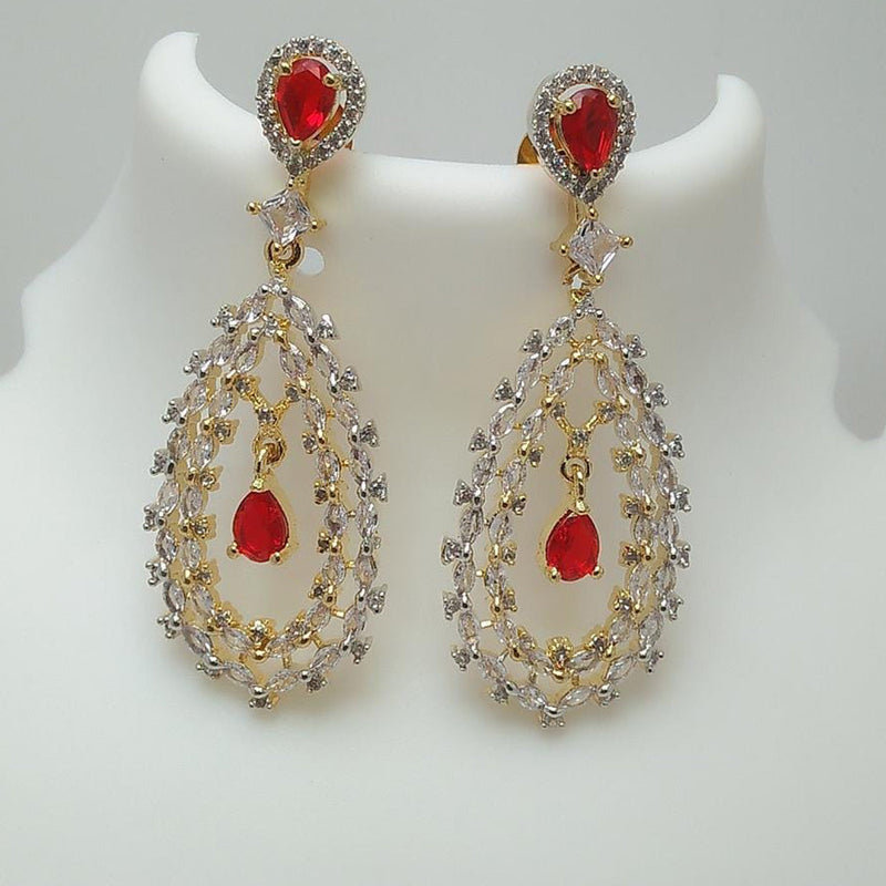 Manisha Jewellery 2 Tone Plated AD Stone Dangler Earrings