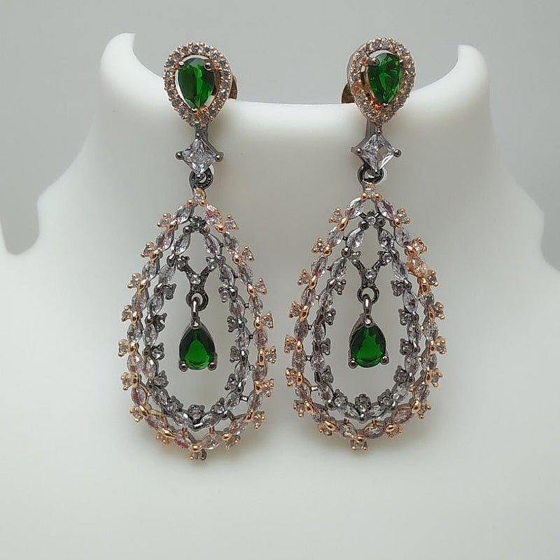 Manisha Jewellery 2 Tone Plated AD Stone Dangler Earrings