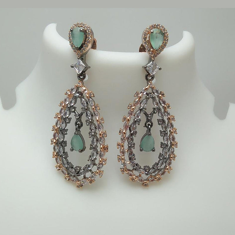 Manisha Jewellery 2 Tone Plated AD Stone Dangler Earrings