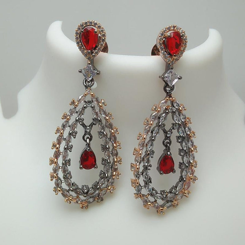 Manisha Jewellery 2 Tone Plated AD Stone Dangler Earrings