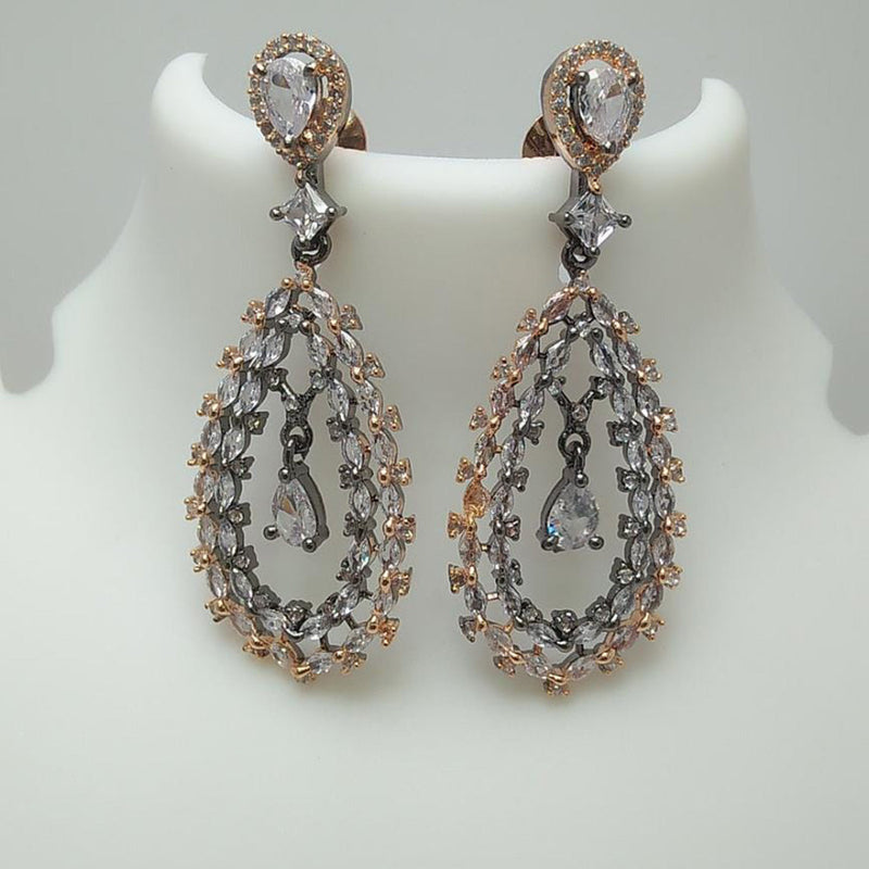 Manisha Jewellery 2 Tone Plated AD Stone Dangler Earrings