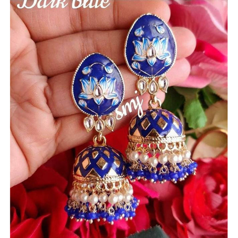 Manisha Jewellery Gold Plated Meenakari Jhumki Earrings