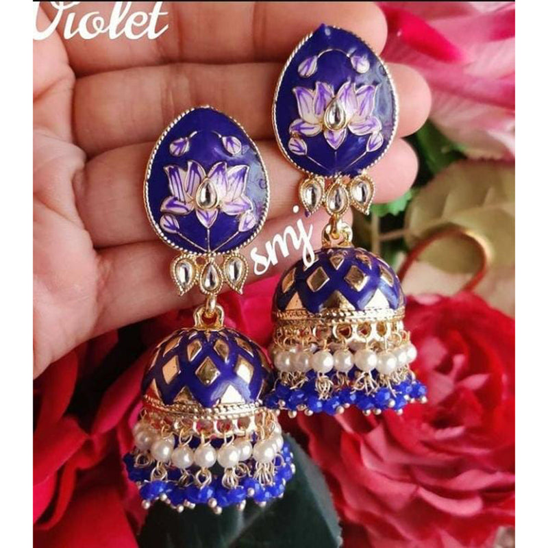 Manisha Jewellery Gold Plated Meenakari Jhumki Earrings