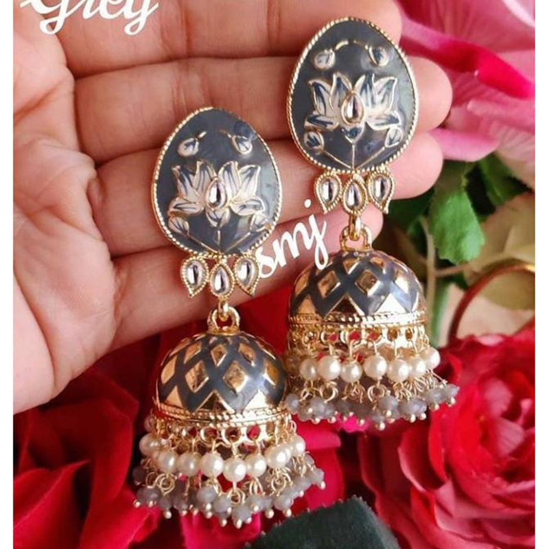 Manisha Jewellery Gold Plated Meenakari Jhumki Earrings