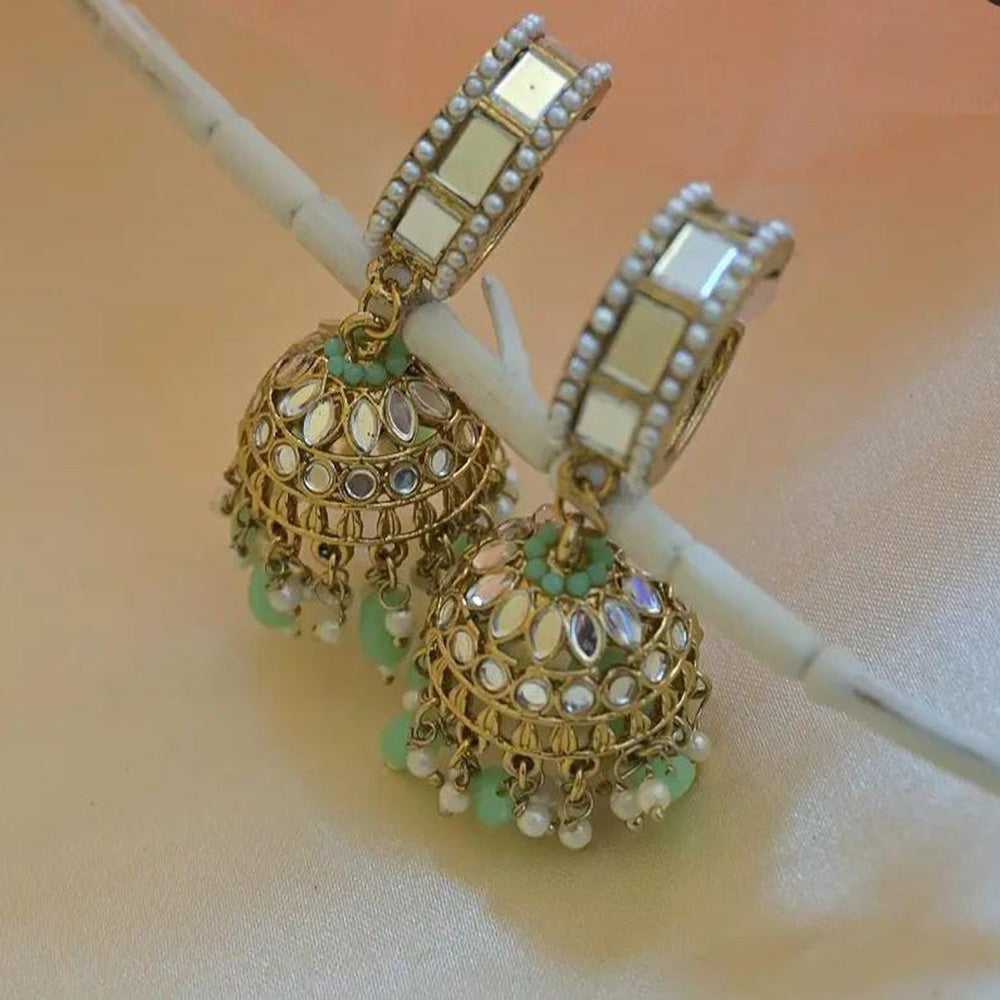 Manisha Jewellery Gold Plated Mirror Jhumki Earrings