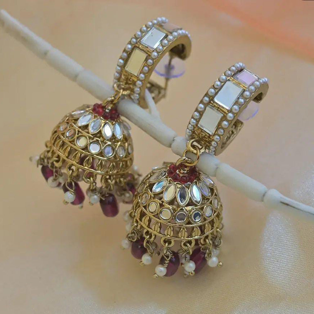 Manisha Jewellery Gold Plated Mirror Jhumki Earrings