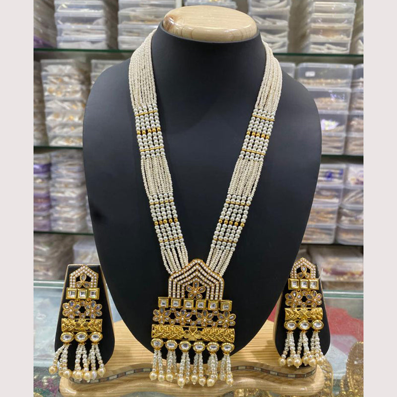 Manisha Jewellery Gold Plated Moti Long Necklace Set