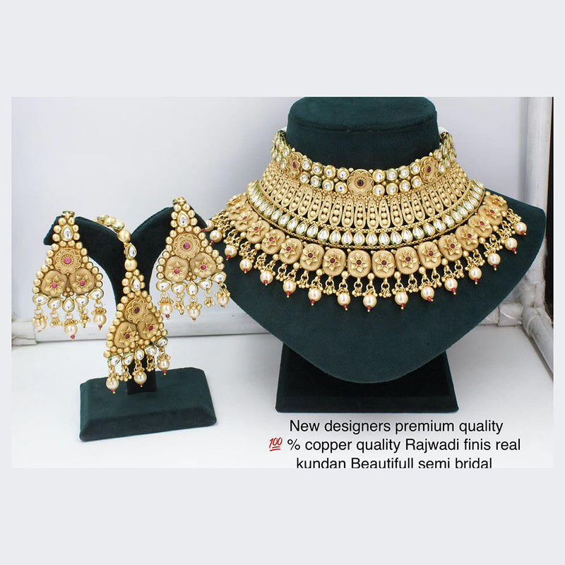 Manisha Jewellery Gold Plated Kundan Necklace Set