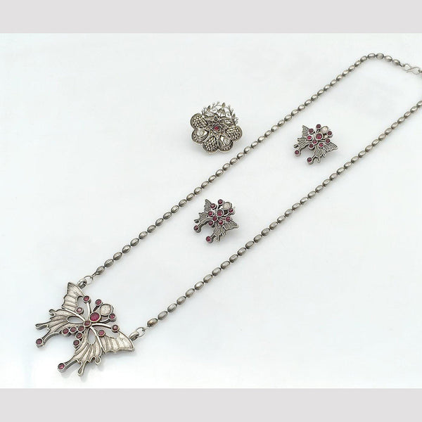 Manisha Jewellery Oxidised Plated Long Necklace Set