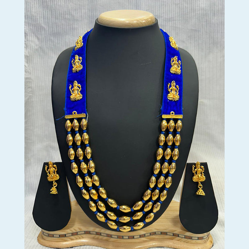 Manisha Jewellery Gold Plated Long Temple Necklace Set