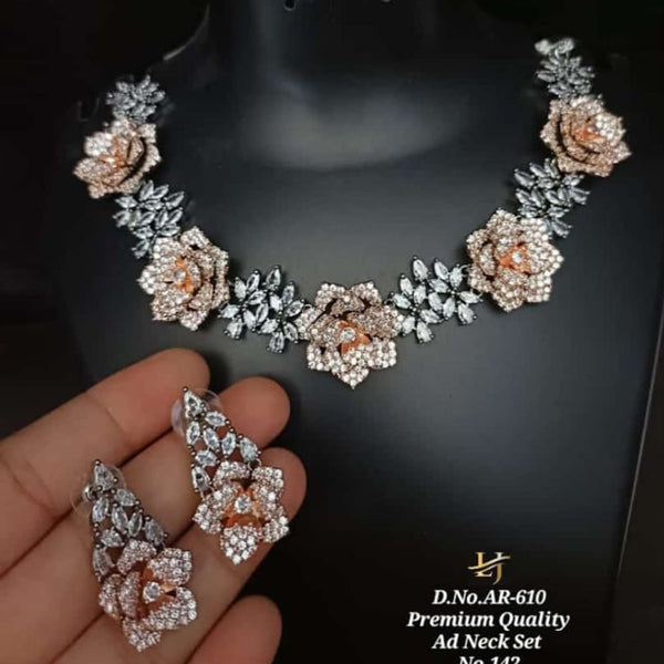 Manisha Jewellery 2 Tone  Plated AD Stone Necklace Set