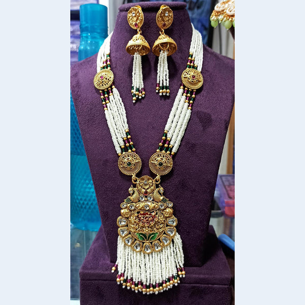 Manisha Jewellery Gold Plated Pota Stone Necklace Set