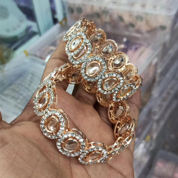 Manisha Jewellery Rose Gold Plated Austrain Stone Bangles Set