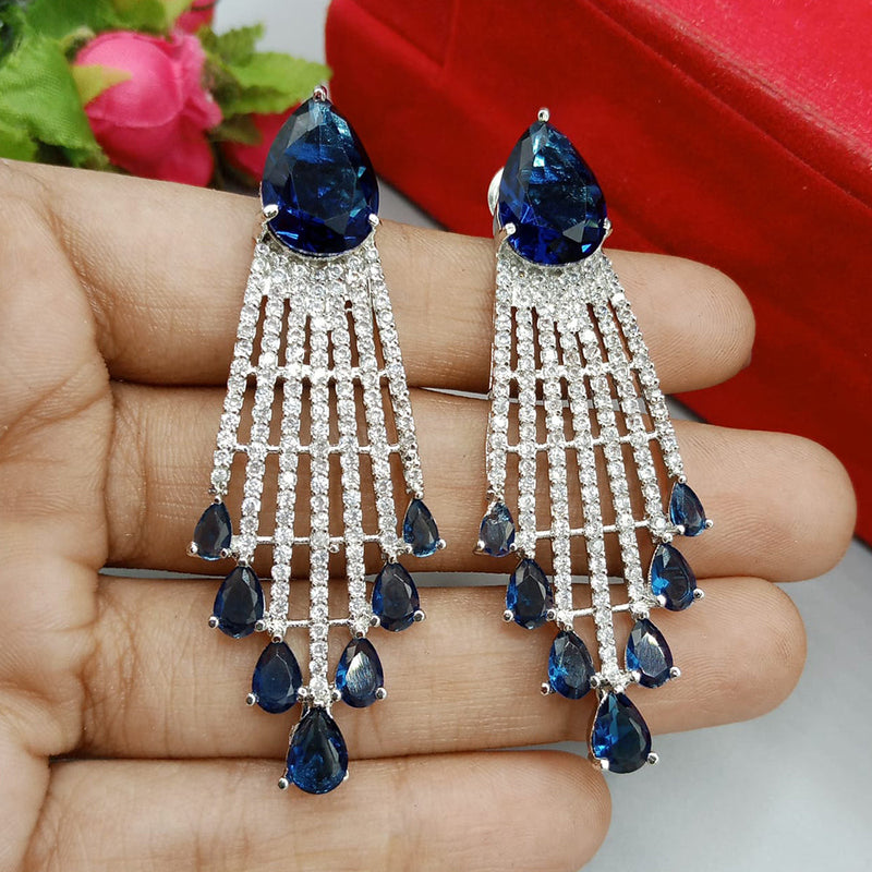 Manisha Jewellery Silver Plated Crystal Stone Dangler Earrings