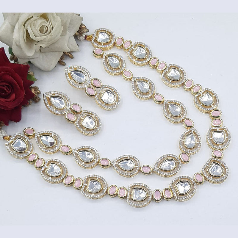 Manisha Jewellery  Gold Plated Crystal Stone Necklace Set