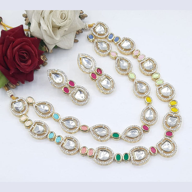 Manisha Jewellery  Gold Plated Crystal Stone Necklace Set