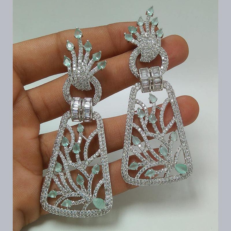 Manisha Jewellery Silver Plated AD Dangler Earrings