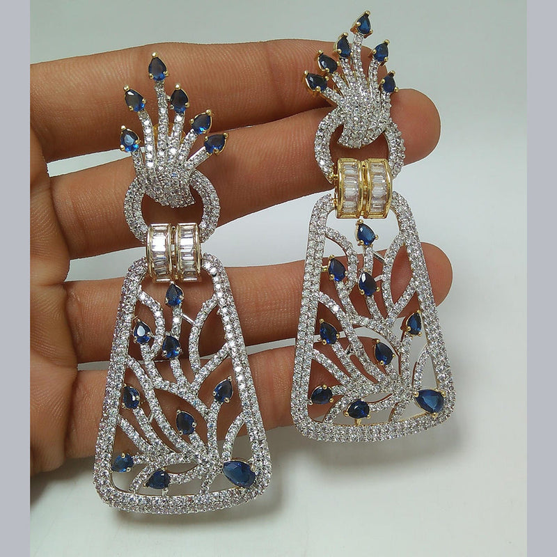 Manisha Jewellery 2Tone Plated AD Dangler Earrings