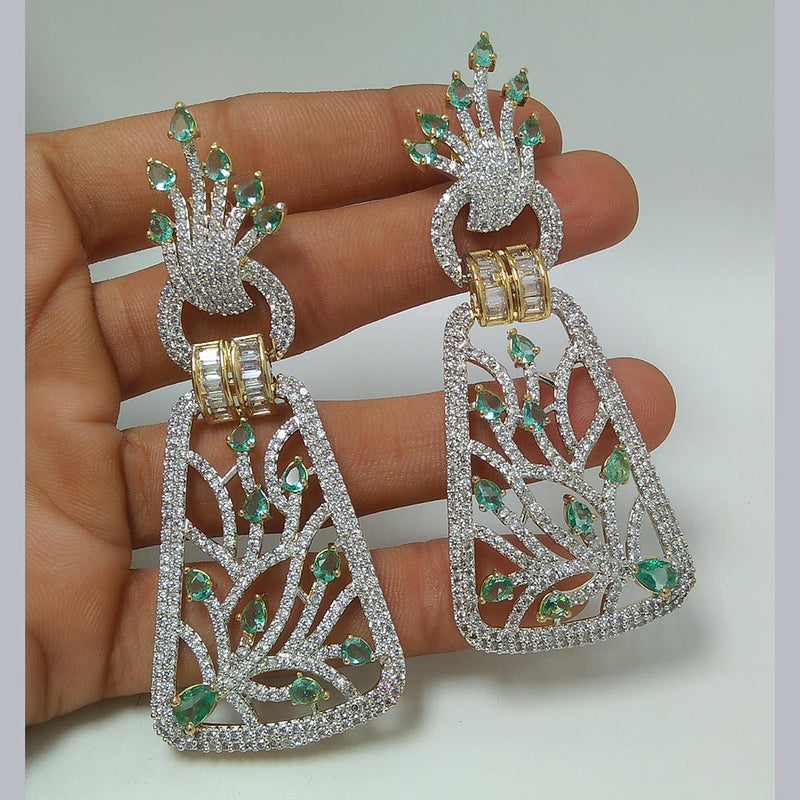 Manisha Jewellery 2Tone Plated AD Dangler Earrings