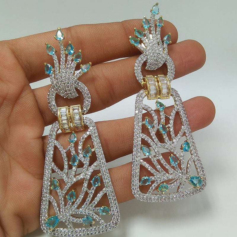 Manisha Jewellery 2Tone Plated AD Dangler Earrings