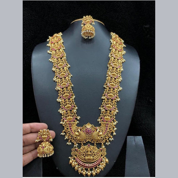 Manisha Jewellery Gold Plated Temple Long Necklace Set