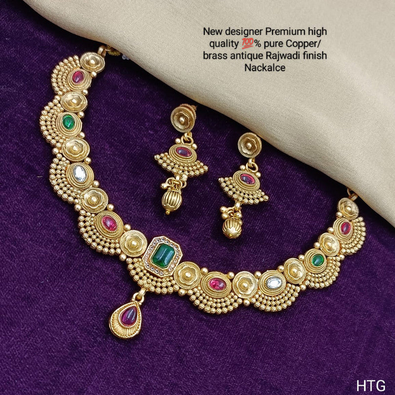 Manisha Jewellery Gold Plated Pota Stone Necklace Set