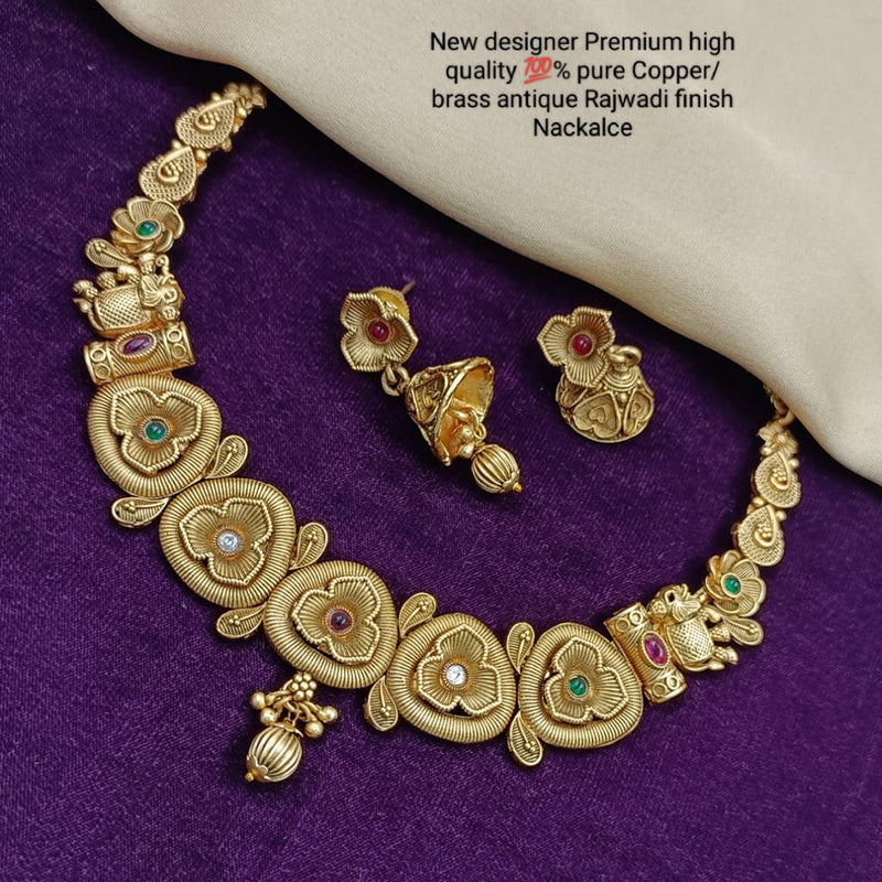 Manisha Jewellery Gold Plated Pota Stone Necklace Set