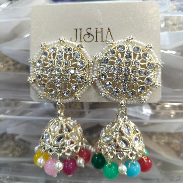 Manisha Jewellery Gold Plated Austrain Stone  Jhumki Earrings