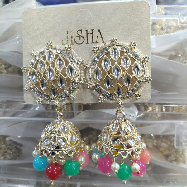 Manisha Jewellery Gold Plated Austrain Stone  Jhumki Earrings