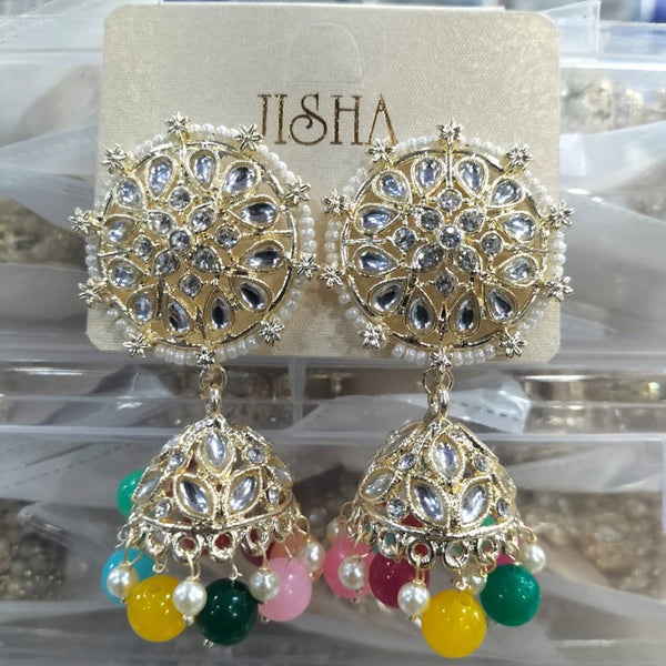 Manisha Jewellery Gold Plated Austrain Stone  Jhumki Earrings