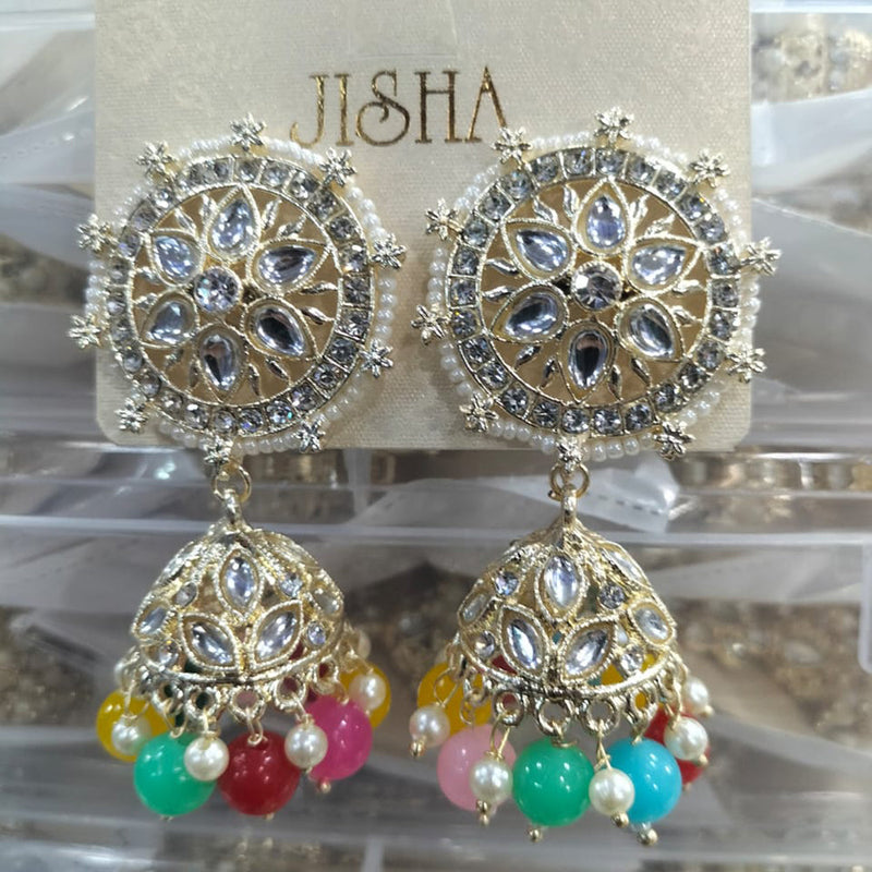 Manisha Jewellery Gold Plated Austrain Stone  Jhumki Earrings